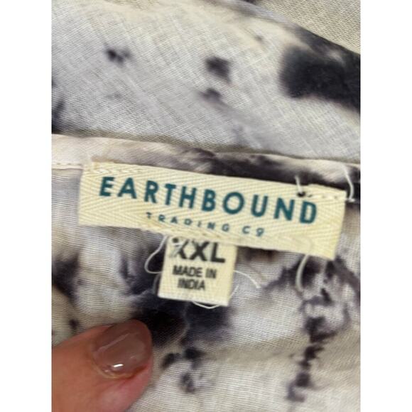 Earthbound navy/white tie dye maxidress, XXL, bohemian, festival, hippie, artsy - Picture 5 of 5